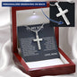 To My Son" Cross Jewelry Necklace from Mother - A Heartfelt Gift for Birthday or Graduation, Symbolizing Love, Strength, and Wisdom