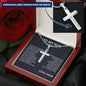 To My Son" Cross Jewelry Necklace from Mother - A Heartfelt Gift for Birthday or Graduation, Symbolizing Love, Strength, and Wisdom