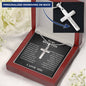 To My Grandson Cross Necklace From Grandparents, Nana And Grandson Gifts, Fathers Day Valentines Christmas Birthday Gifts for Grandson, To My Grandson Necklace From Grandfather With Message Card and Gift Box.