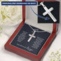 Son Personalized Cross Necklace Gift Set From Mom Dad, gift for son, message necklace for men, birthday gift for him, graduation gift