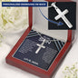 To My Son Gift: Personalized Engraved Cross Necklace - Ideal for Christmas, Birthdays, and Graduations