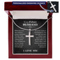 To My Future Husband Personalized Cross Necklace, Jewelry Gift for Him from Future Wife, Wedding Day Gift For Fiancé, Necklace With Meaningful Message Card & Gift Box