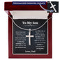 To My Son From Dad, Son Gifts From Dad, Father and Son Necklace, Birthday Gift For My Son Graduation Christmas Faith Cross Necklace Present
