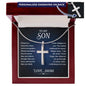 To My Son Personalized Cross Necklace From Mom, With Message Card And Gift Box, Necklaces For Birthday, Anniversary, Christmas Gift