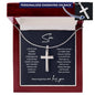 Son Personalized Cross Necklace Gift Set From Mom Dad, gift for son, message necklace for men, birthday gift for him, graduation gift
