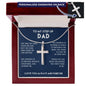 To My Stepped-Up Dad: Bonus Dad Men's Silver Cross Necklace. Perfect Gift for Stepdad, Father's Day Gift, Best Dad Present.
