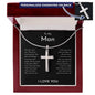 To My Man Personalized Cross Necklace, I Love You