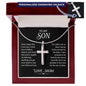 To My Son Cross Personalized Cross Necklace From Mom, Son Gifts From Mom, Mother And Son Necklace, Christmas Birthday Gift For My Son Faith Cross Necklace, Cross Necklaces Gifts For Men