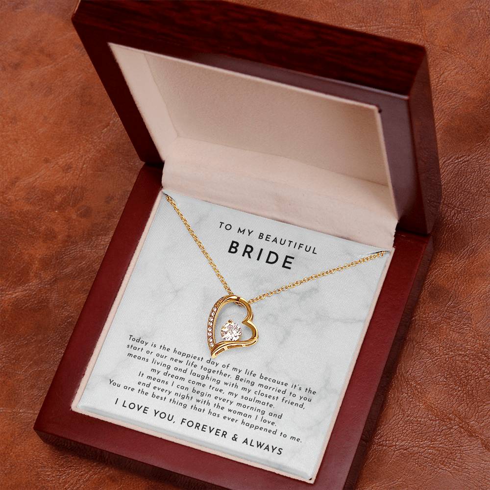 Wedding Day Gift, Groom to Bride, Jewelry Gift from Groom to Bride