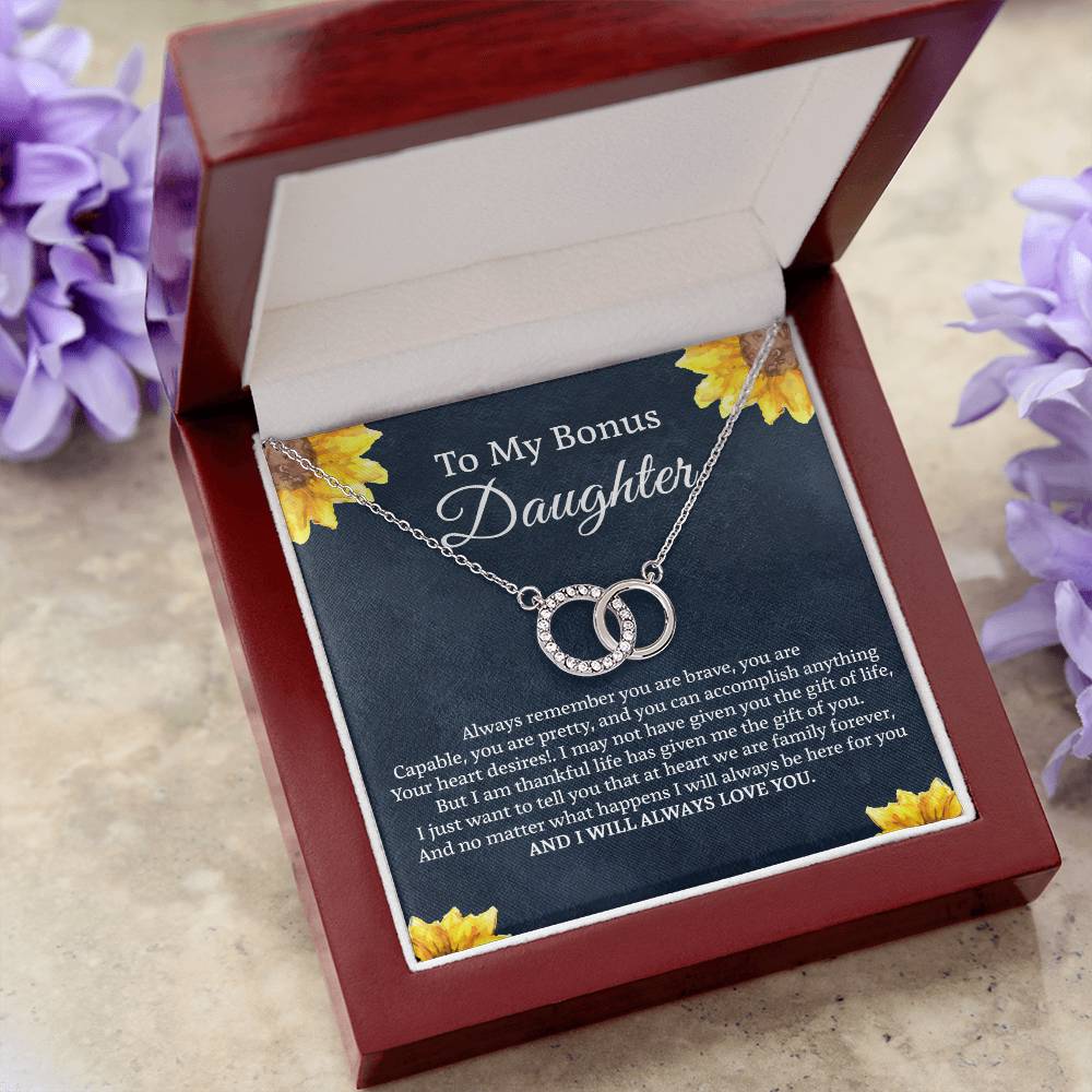 To My Bonus Daughter The Perfect Pair Necklace