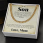 To My Son Cuban Chain Necklace from Mom, Mother And Son Necklace, Necklace for Son, Gifts for Son Birthday Christmas Anniversary
