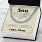 To My Son Cuban Chain Necklace from Mom, Mother And Son Necklace, Necklace for Son, Gifts for Son Birthday Christmas Anniversary