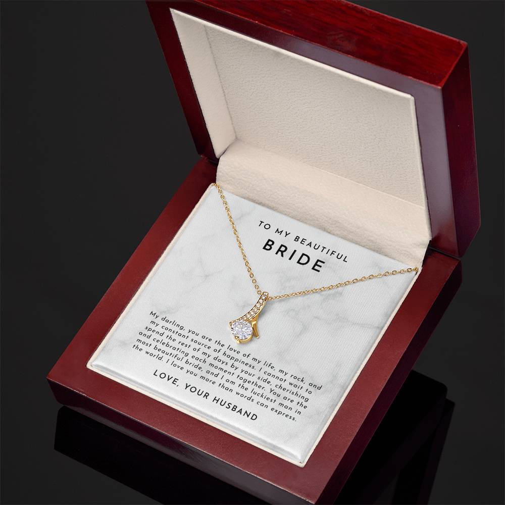 Bride Wedding Day Gift, To Bride from Groom Necklace, Gift for Bride from Groom, Wedding Day Jewelry, For my Beautiful Bride from Groom