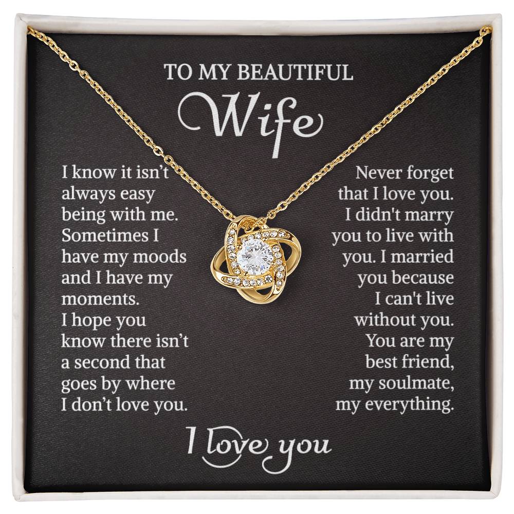 To My Wife Love Knot Gold Necklace