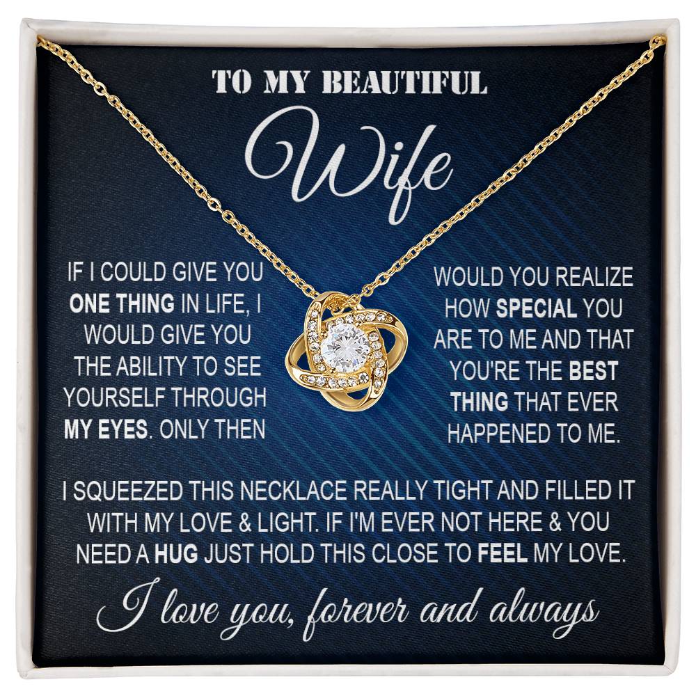 To My Wife Love Knot Necklace Card