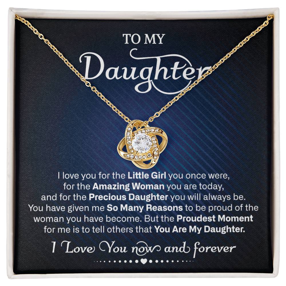 To My Daughter • Love You Now and Forever • Love Knot Necklace