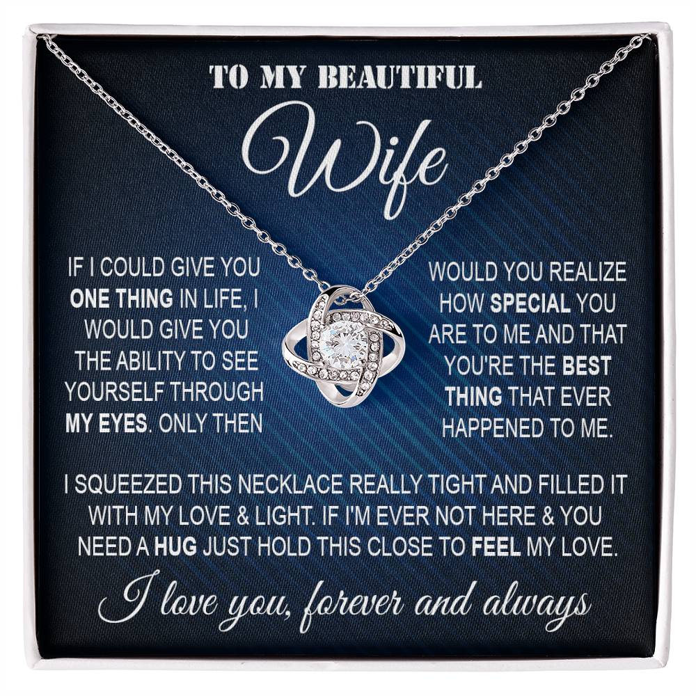 To My Wife Love Knot Necklace Card