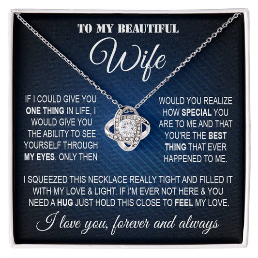 To My Wife Love Knot Necklace Card