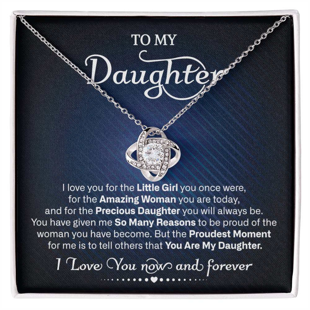 To My Daughter • Love You Now and Forever • Love Knot Necklace