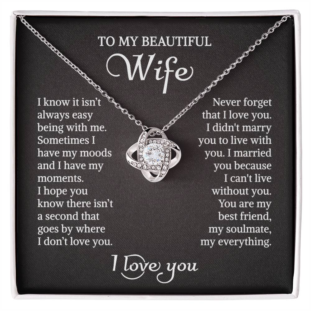 To My Wife Love Knot Gold Necklace