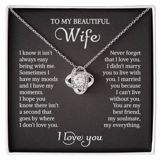 To My Wife Love Knot Gold Necklace