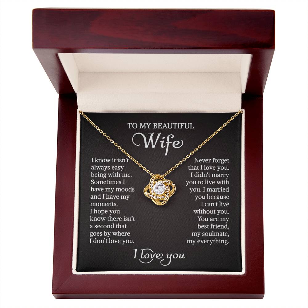 To My Wife Love Knot Gold Necklace
