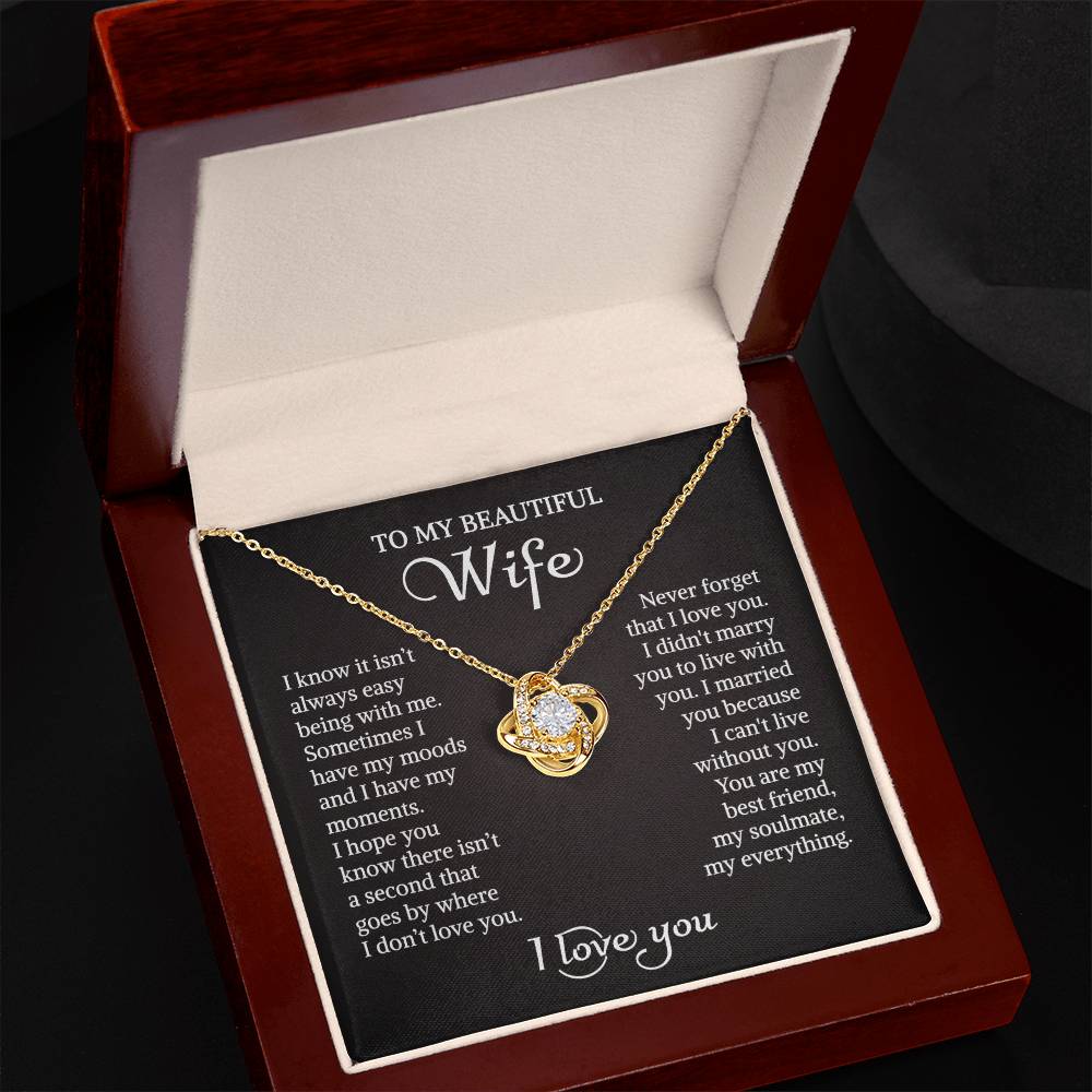 To My Wife Love Knot Gold Necklace