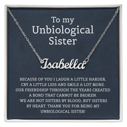 Unbiological Sister Personalized Name  Necklace for Sister Friends Necklaces Unbiological Sister Gifts for Friendship Necklace BFF Necklace for Friendship Jewelry