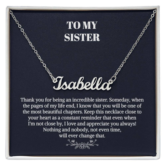 To My Sister Gift Necklace, Personalized Name Necklace, Unbiological Sister Gift Necklace, Best Friend Gift Necklace, Birthday Necklace