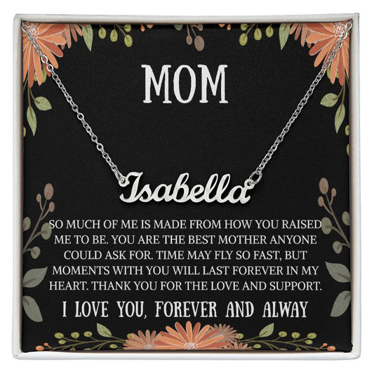 To My Mom Necklace Gift, Mom Birthday Gift from Son, Mom Mothers Day Gift from Daughter, To My Mom Love Name Necklace for Mom, Mom Gift