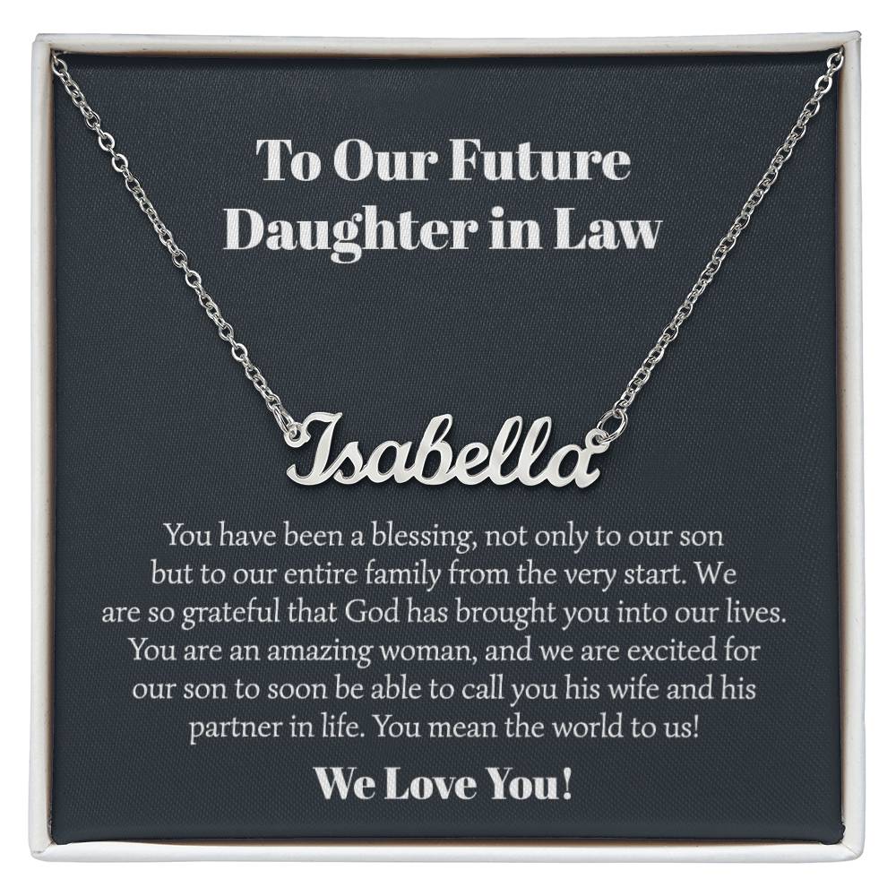 To Our Future Daughter in Law Personalized Name Necklace