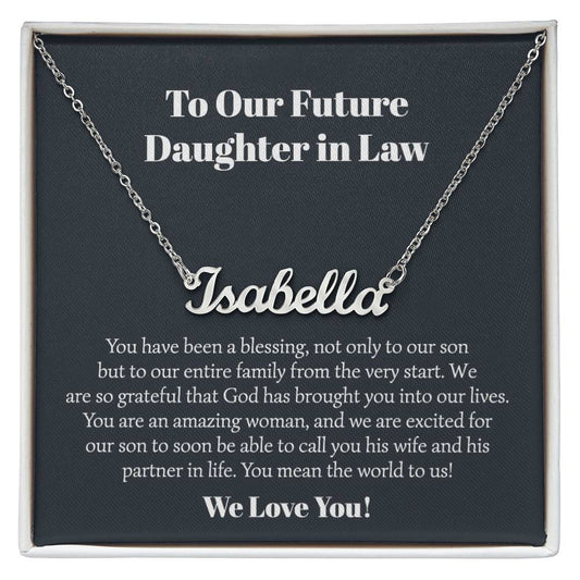 To Our Future Daughter in Law Personalized Name Necklace
