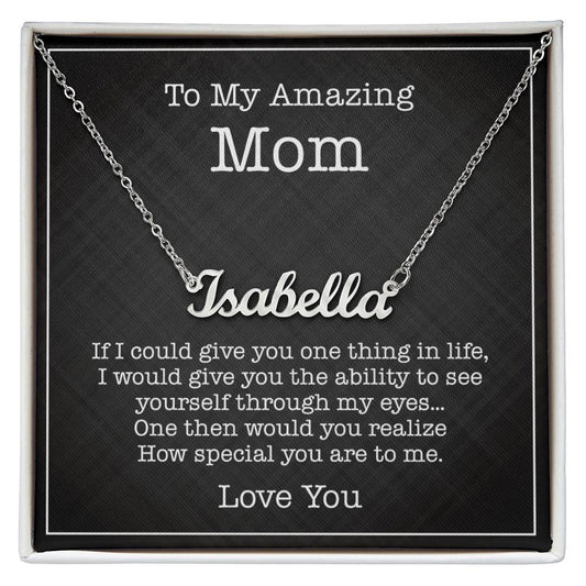 To My Mom Personalized Name Necklace, Mom Gift, Mom Necklace, Jewelry From Son Daughter, Gift Mom Birthday, Christmas, Mothers Day, Necklaces with Meaningful Messages
