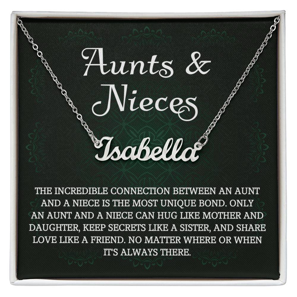 Auntie Gift Aunt Gifts From Niece, Personalized Name Necklace Birthday Christmas Jewelry For Aunt