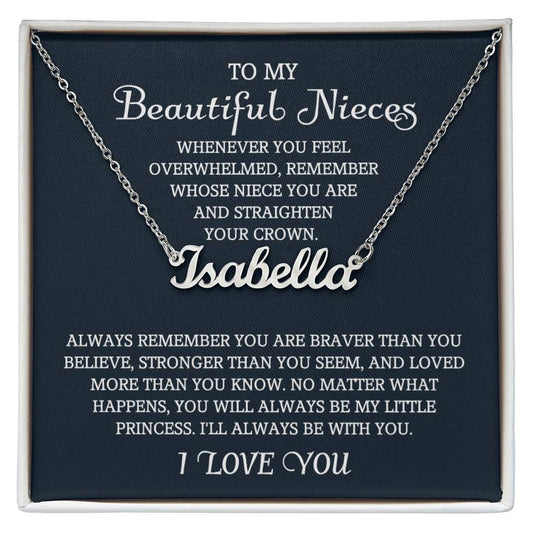 To My Niece Personalized Name Necklace, Niece Gift from Aunt, Niece Gift, Birthday Gift for Niece, Niece Birthday Card, Gift for Niece Necklace