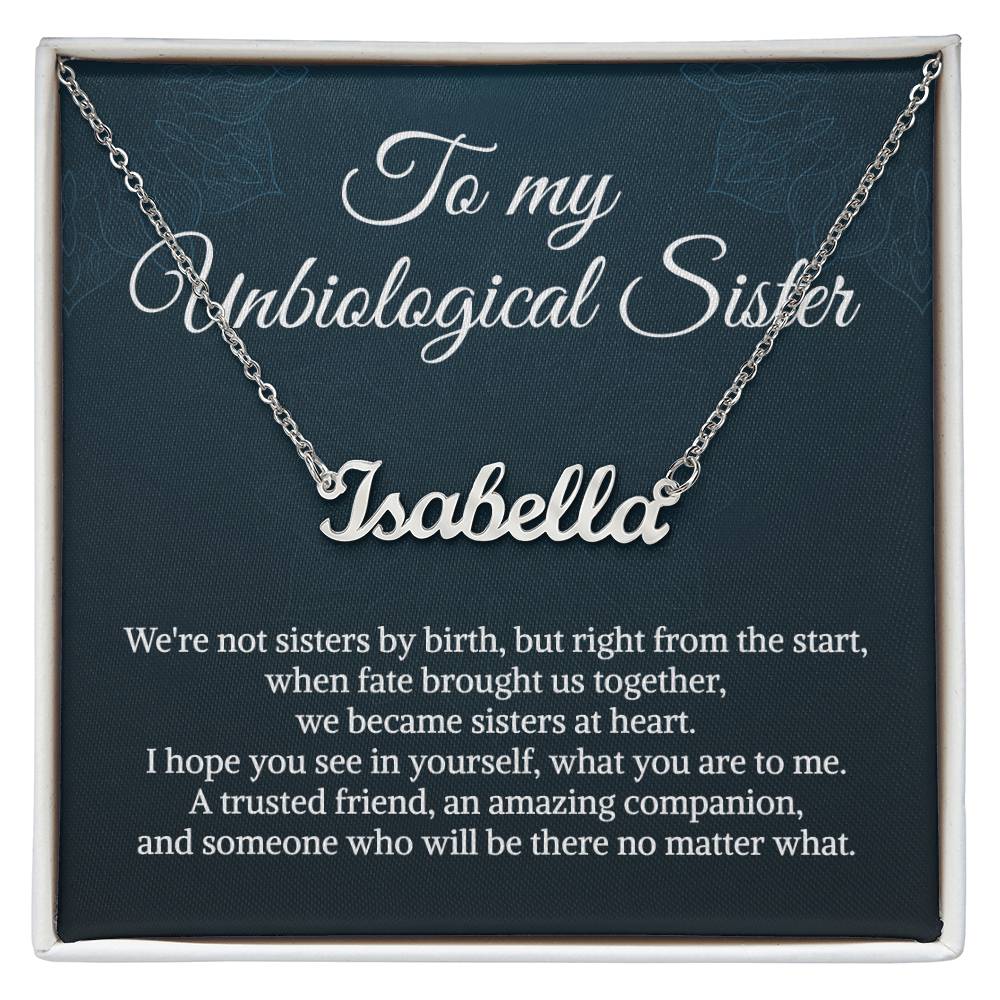 Unbiological Sister Necklace Bonus Sister Necklace Sister in Law Necklace Personalized Name Necklace for Sister Birthday Gifts from Sister Christmas Gifts