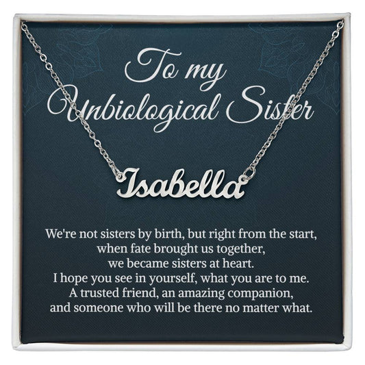 Unbiological Sister Necklace Bonus Sister Necklace Sister in Law Necklace Personalized Name Necklace for Sister Birthday Gifts from Sister Christmas Gifts