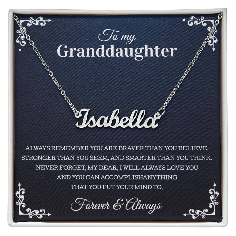 To My Granddaughter Personalized Necklace Perfect Heartfelt Birthday, Graduation Or Holiday Gift For Your Granddaughter