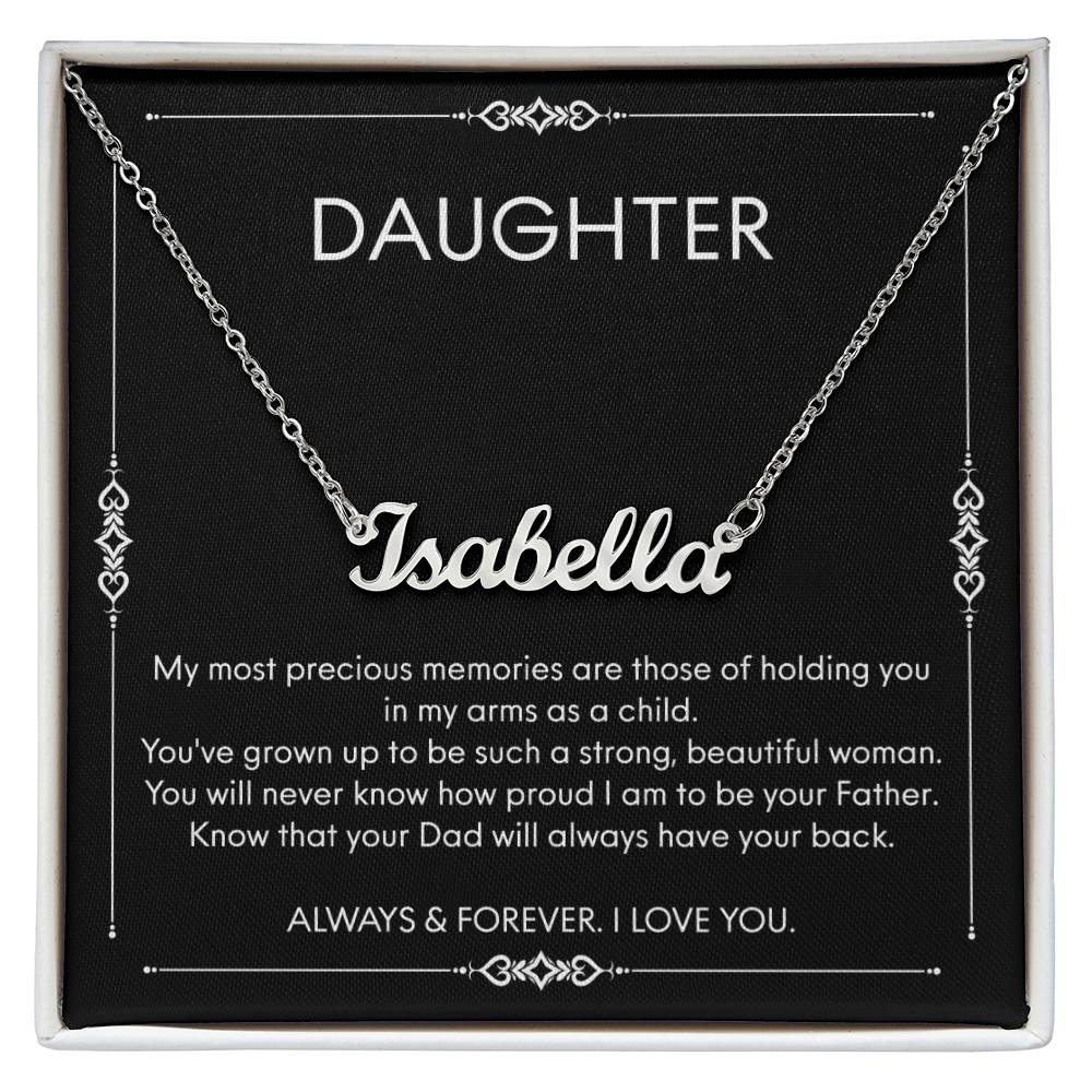 To My Daughter Necklace Gifts for Daughter From Dad, Birthday Gift To Daughter Gift for Girls From Father, Necklaces Personalized Name Necklace