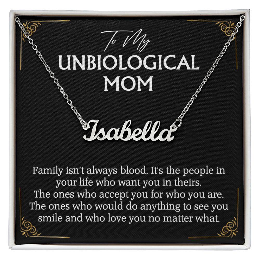 To My Unbiological Mom Personalized Necklace for Bonus Mom Mother in Law Gifts Mothers Day Gifts Christmas