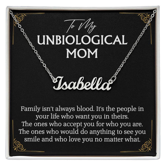To My Unbiological Mom Personalized Necklace for Bonus Mom Mother in Law Gifts Mothers Day Gifts Christmas