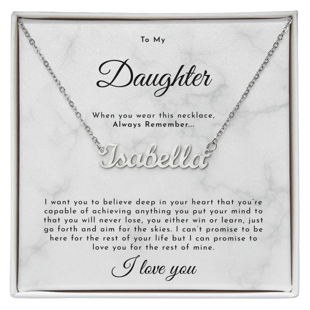 To My Daughter Necklace, Personalized Daughter Necklace Gift, Custom Name Daughter Necklace Ideas Gift, Gift Box Message Card To Daughter