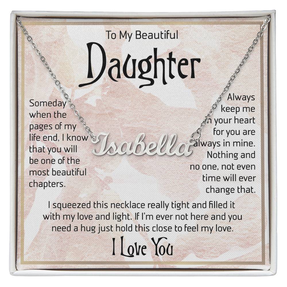 To My Daughter Necklace Name