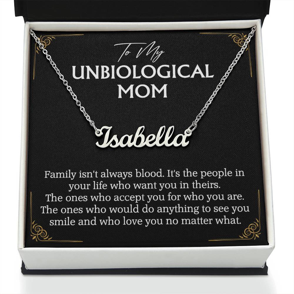 To My Unbiological Mom Personalized Necklace for Bonus Mom Mother in Law Gifts Mothers Day Gifts Christmas