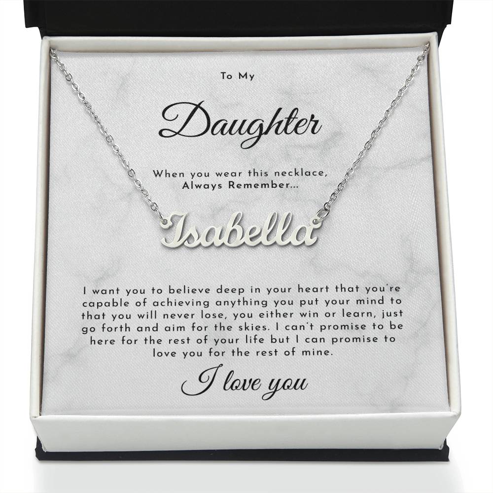 To My Daughter Necklace, Personalized Daughter Necklace Gift, Custom Name Daughter Necklace Ideas Gift, Gift Box Message Card To Daughter