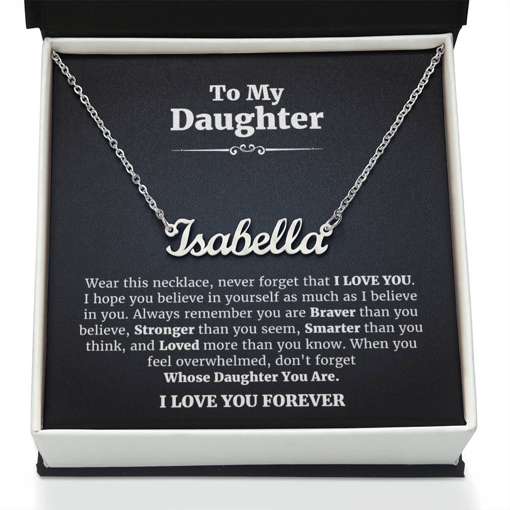 To My Daughter | I Love You Forever | Personalized Name Necklace