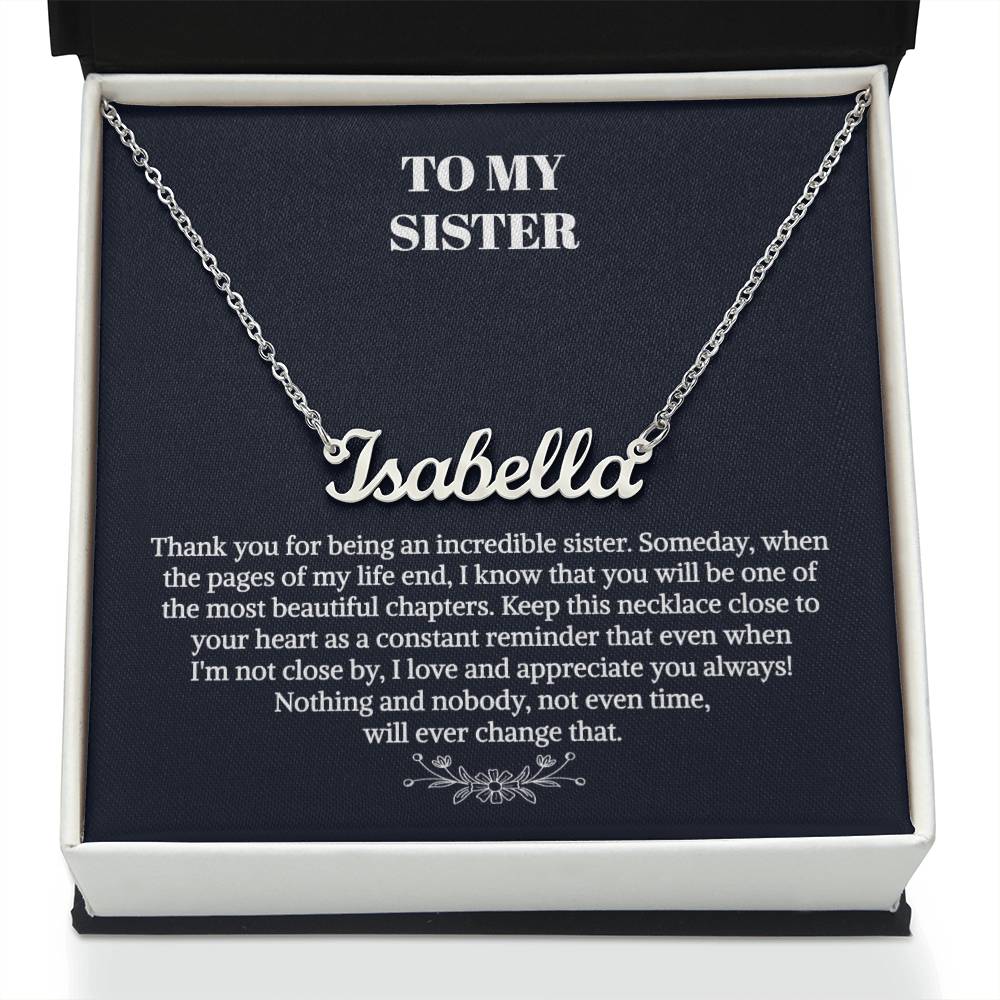 To My Sister Gift Necklace, Personalized Name Necklace, Unbiological Sister Gift Necklace, Best Friend Gift Necklace, Birthday Necklace