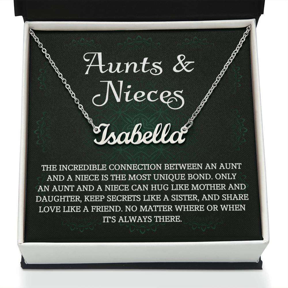 Auntie Gift Aunt Gifts From Niece, Personalized Name Necklace Birthday Christmas Jewelry For Aunt