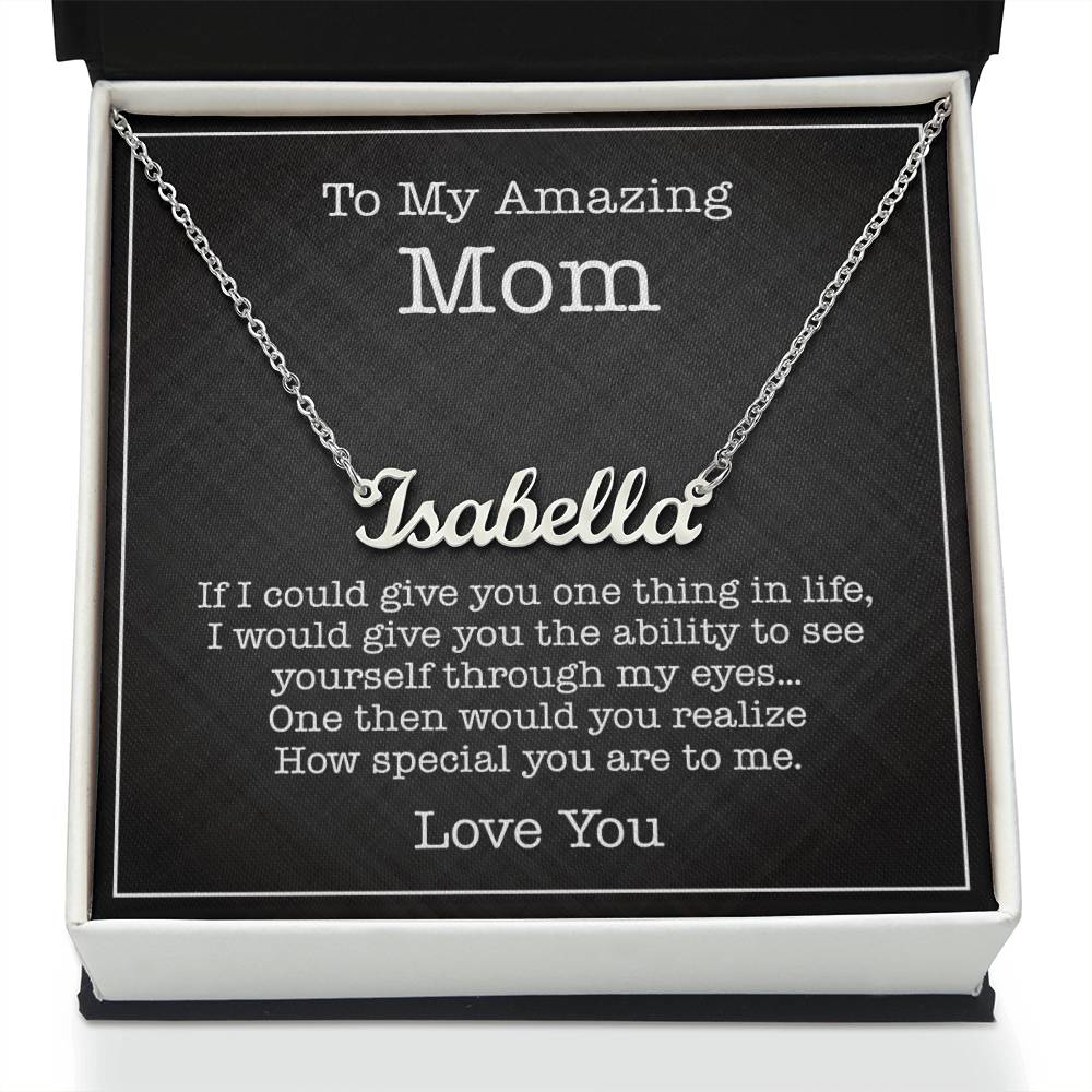 To My Mom Personalized Name Necklace, Mom Gift, Mom Necklace, Jewelry From Son Daughter, Gift Mom Birthday, Christmas, Mothers Day, Necklaces with Meaningful Messages
