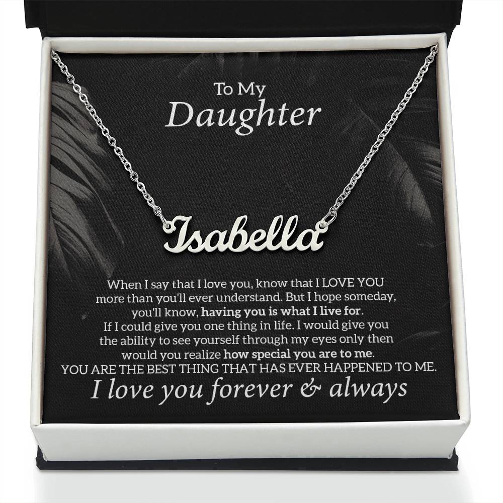 To My Daughter Necklace Jewelry Gift, Personalized Name Necklace